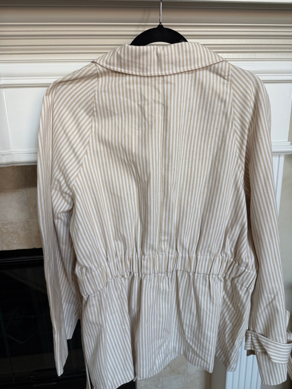 Eloquii Cream and White Striped Tie-Waist Blazer Sz 18 - Picture 10 of 12